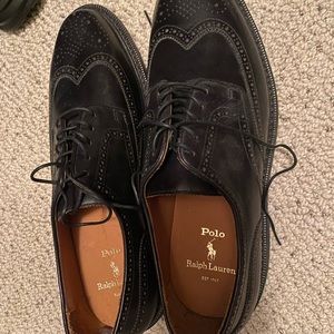 Brand new mens Ralph Lauren size 11.5 wingtip black dress shoes